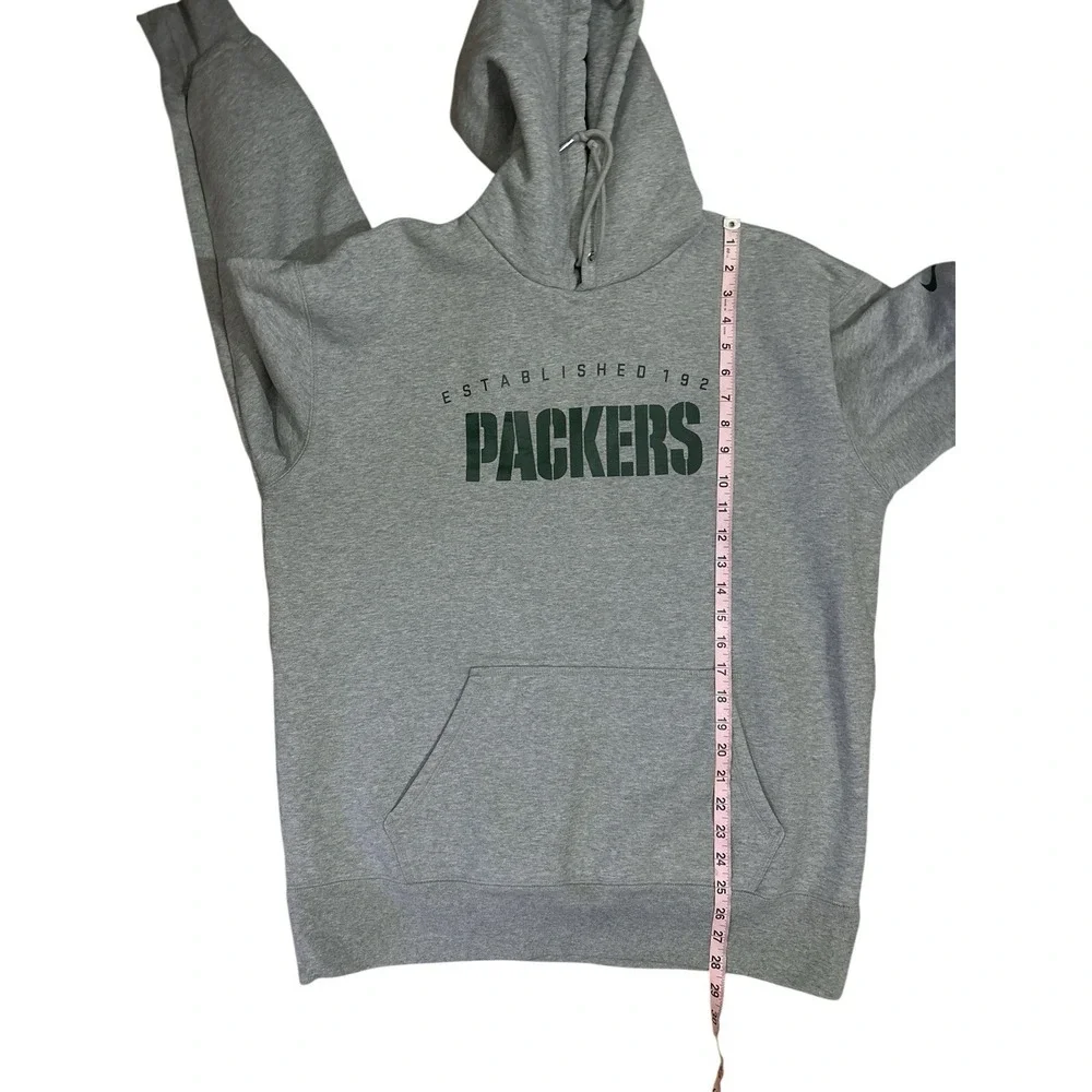 Nike Green Bay Packers Hoodie Sweatshirt‎ Mens Sz L Light Grey NFL Logo Fan Gear